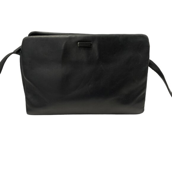 Francesco Biasia Evolution Black Leather Crossbody Bag With Adjustable Strap - Picture 3 of 10